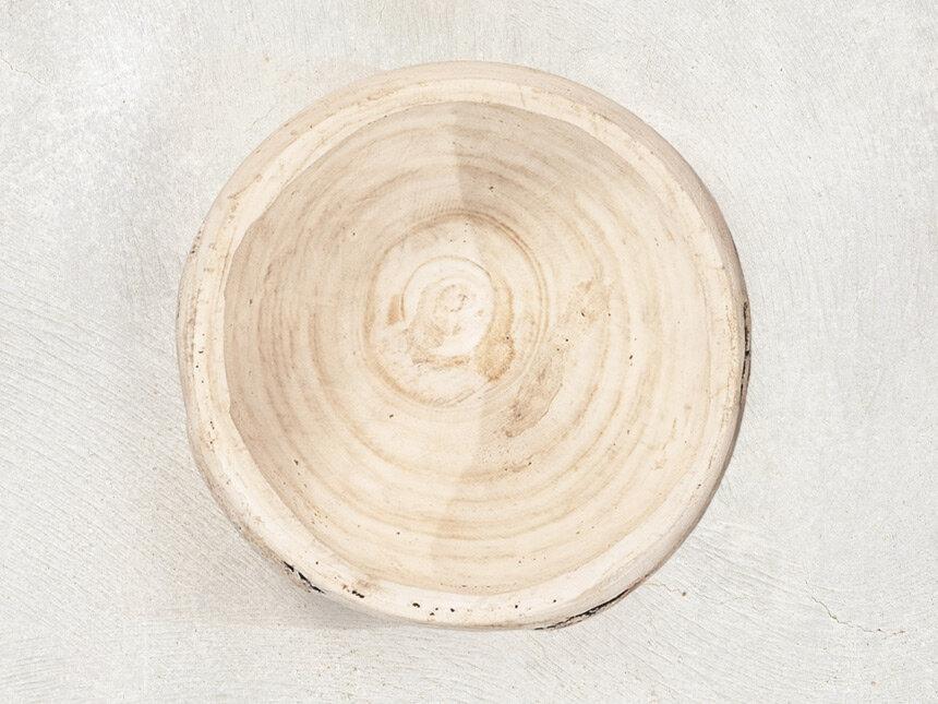 Paulownia Whitewashed Bowl