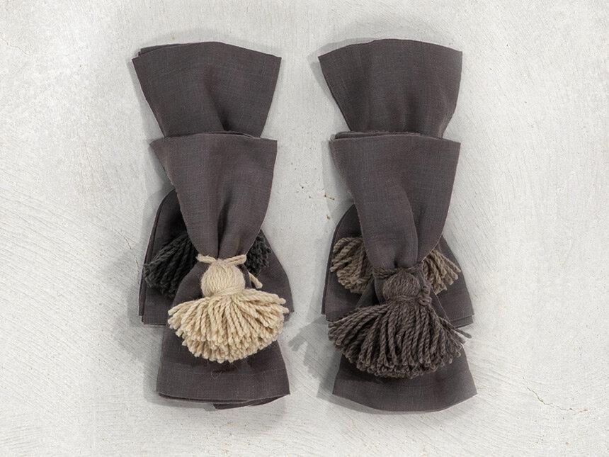 Koyun Wool Tassel Ring Set